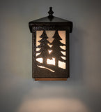 6"W Twin Spruce Trees Outdoor Wall Sconce