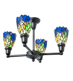 24"W Iris Revival 4 Lt Chandelier