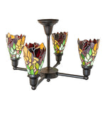 24"W Iris Revival 4 Lt Chandelier