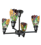 24"W Iris Revival 4 Lt Chandelier