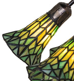 24"H Stained Glass Green Pond Lily 10 Lt Table Lamp