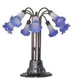 24"H Blue/White Tiffany Pond Lily 10 Lt Table Lamp