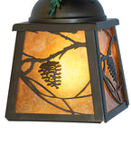 5"Sq Pine Branch Valley View Mini Pendant