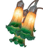61"H Amber/Green Tiffany Pond Lily 12 Lt Floor Lamp