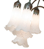 61"H White Tiffany Pond Lily 12 Lt Floor Lamp