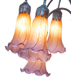 61"H Amber/Purple Tiffany Pond Lily 12 Lt Floor Lamp