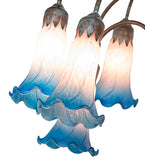 61"H Pink/Blue Tiffany Pond Lily 12 Lt Floor Lamp