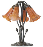 16"H Amber Tiffany Pond Lily 5 Lt Table Lamp
