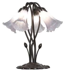 16"H Gray Tiffany Pond Lily 5 Lt Table Lamp