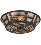 22"W Quiet Pond Rustic Lodge Flush Mount