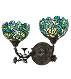 18"W Nightfall Wisteria 2 Lt Wall Sconce