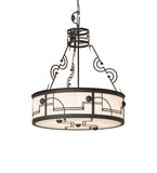 25"W Revival Deco Cilindro Inverted Pendant