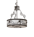 25"W Revival Deco Cilindro Inverted Pendant