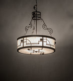 25"W Revival Deco Cilindro Inverted Pendant