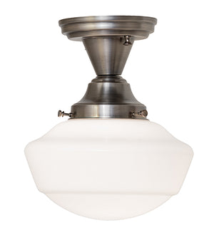 9"W Revival Schoolhouse W/Traditional Globe Semi-Flushmount