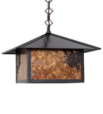 13"Sq Seneca Winter Pine Outdoor Pendant