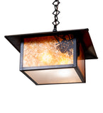 13"Sq Seneca Winter Pine Outdoor Pendant