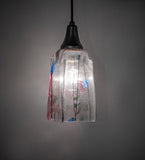 4"Sq Metro Fusion Fiddleheads Draped Glass Mini Pendant