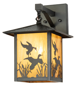 9"Sq Seneca Ducks in Flight Outdoor Wall Sconce