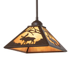 10"Sq Lone Moose Mini Pendant