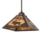 10"Sq Lone Moose Mini Pendant