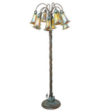 61"H Amber Tiffany Pond Lily 12 Lt Floor Lamp