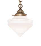 9"W Revival Schoolhouse Deco Cone Globe Pendant