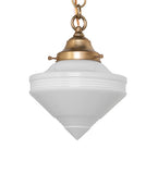 9"W Revival Schoolhouse Deco Cone Globe Pendant