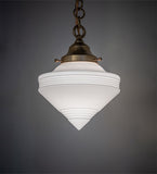 9"W Revival Schoolhouse Deco Cone Globe Pendant