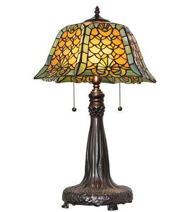 26"H Duffner & Kimberly Shell & Diamond Table Lamp