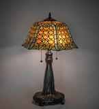 26"H Duffner & Kimberly Shell & Diamond Table Lamp