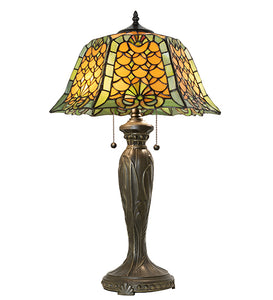 26"H Duffner & Kimberly Shell & Diamond Table Lamp