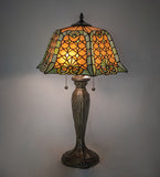 26"H Duffner & Kimberly Shell & Diamond Table Lamp