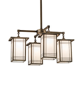 33"W Hyde Park Wright 4 Lt Chandelier