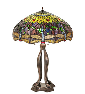 33"H Tiffany Hanginghead Dragonfly Table Lamp