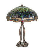 33"H Tiffany Hanginghead Dragonfly Table Lamp