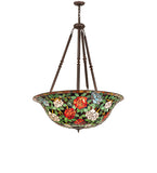38"W Tiffany Rosebush Inverted Pendant