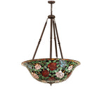 38"W Tiffany Rosebush Inverted Pendant