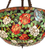 38"W Tiffany Rosebush Inverted Pendant