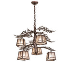 28"W Pine Branch Valley View 5 Lt Chandelier