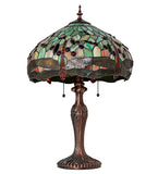 23"H Tiffany Hanginghead Dragonfly Table Lamp