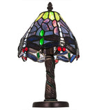 12"H Hanginghead Dragonfly W/ Twisted Fly Mosaic Base Tiffany Lamp