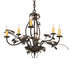 28"W Oak Leaf & Acorn 6 Lt Chandelier