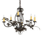 28"W Oak Leaf & Acorn 6 Lt Chandelier