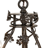 28"W Oak Leaf & Acorn 6 Lt Chandelier