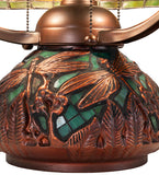 17"H Tiffany Dragonfly w/Tiffany Mosaic Base Table Lamp