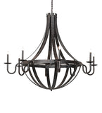 60"W Barrel Stave Metallo 8 Lt Chandelier