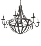 60"W Barrel Stave Metallo 8 Lt Chandelier