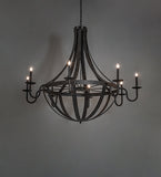 60"W Barrel Stave Metallo 8 Lt Chandelier