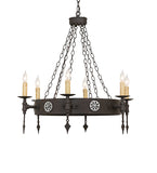 34"W Warwick 6 Lt Chandelier